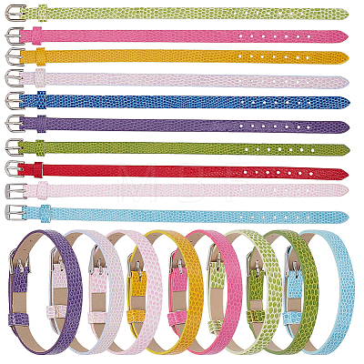 20Pcs 10 Colors PU Leather Watch Bands AJEW-CY0002-89-1