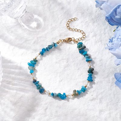 Natural Obsidian Chip Beaded Bracelets for Women BJEW-JB11742-09-1