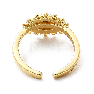 Enamel Evil Eye Open Cuff Ring with Cubic Zirconia KK-H439-30G-1