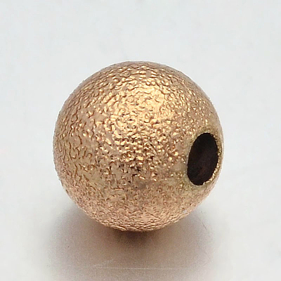 Brass Round Textured Beads KK-L051-04-6mm-1