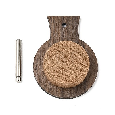 Desktop Wooden Bracelet Display Stands with Velvet Mat and Iron Support ODIS-C013-03A-1