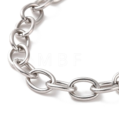 304 Stainless Steel Cable Chain Bracelet for Men Women BJEW-E031-01P-03-1