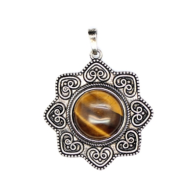 Natural Tiger Eye Pendants PW-WG111BD-03-1