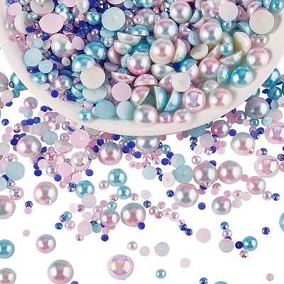 60g Resin patch multi size mixed pearl patch DIY jewelry accessories(2 bags) JX586B-1