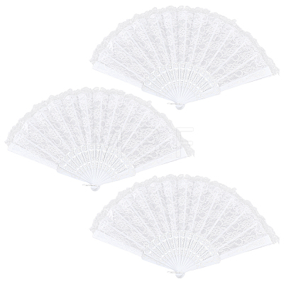 Plastic & Lace Folding Fan AJEW-WH0709-241A-1