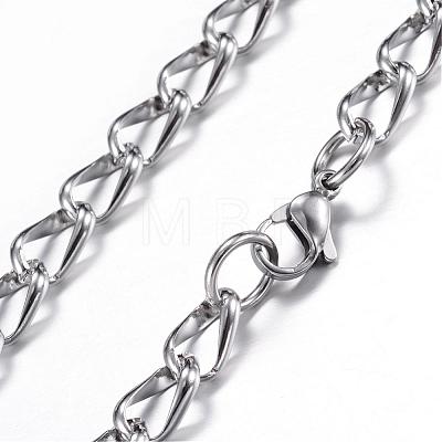 304 Stainless Steel Curb Chain Bracelets BJEW-P064-28-1