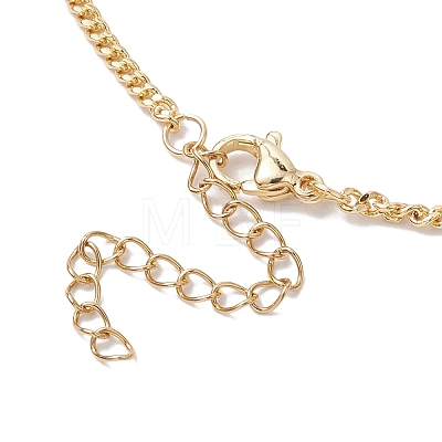 Brass Curb Chain Anklets AJEW-AN00603-1