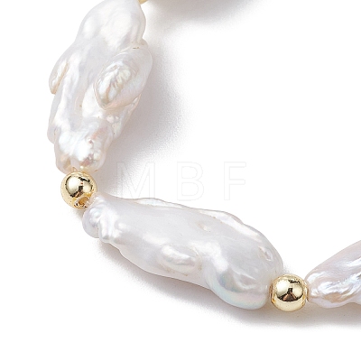 Natural Keshi Pearl Stretch Bracelets for Women BJEW-JB10244-1