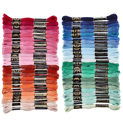 48 Skeins 4 Colors 6-Ply Polyester Embroidery Floss OCOR-CY0004-55A-1
