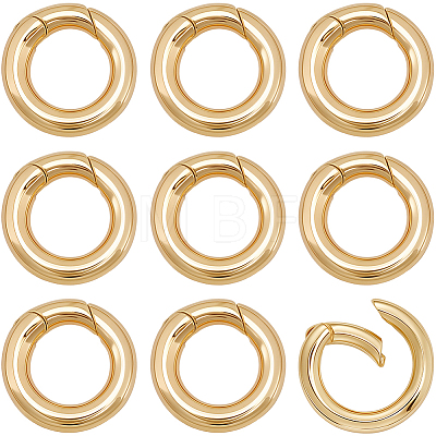 10Pcs Brass Spring Gate Rings KK-BBC0022-07A-1