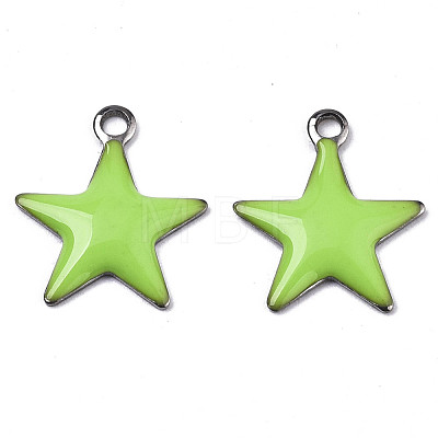 201 Stainless Steel Enamel Charms STAS-N088-14F-1