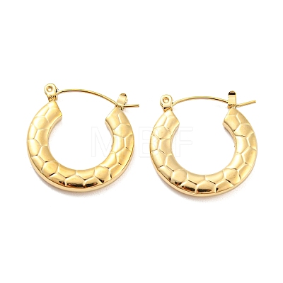 Texture Ring 304 Stainless Steel Hoop Earrings for Women EJEW-C067-05G-1