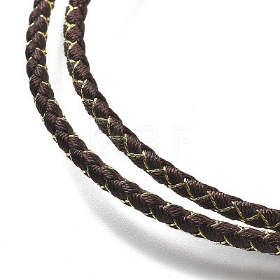 Polyester Cord Braided Necklace Makings MAK-L043-03G-18-1