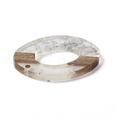 Transparent Resin & Walnut Wood Pendants RESI-M027-01K-1