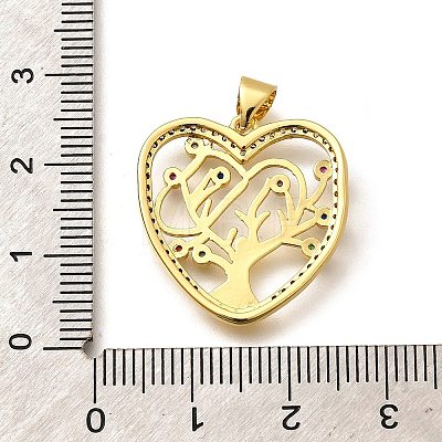 Rack Plating Brass Micro Pave Cubic Zirconia Pendants KK-L226-051G-05-1