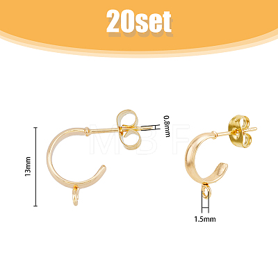 ® 20Pcs Brass Stud Earring Findings FIND-HY0001-63-1
