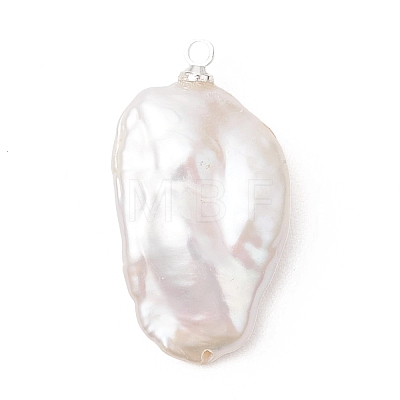 Natural Keshi Pearl Pendants PALLOY-JF04900-02-1