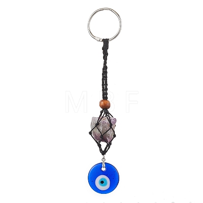 Handmade Evil Eye Lampwork Pendant Decoraton HJEW-JM02027-02-1