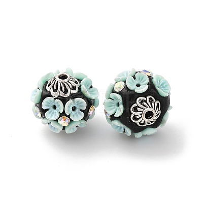 Handmade Resin Indonesia Round Beads IPDL-P005-24AS-03-1