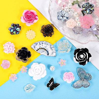 50G Resin Acrylic DIY Accessories Simulation Baroque Style Rose Halo Dyed Mixed Flower DIY Accessories JX581C-1