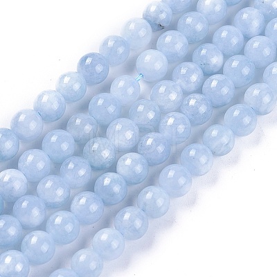 Natural White Jade Beads Strands G-L500-01-6mm-1