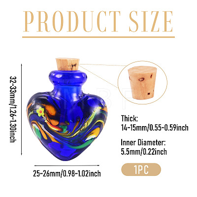 Handmade Lampwork Perfume Bottle Pendants LAMP-TADJ0001-06D-1