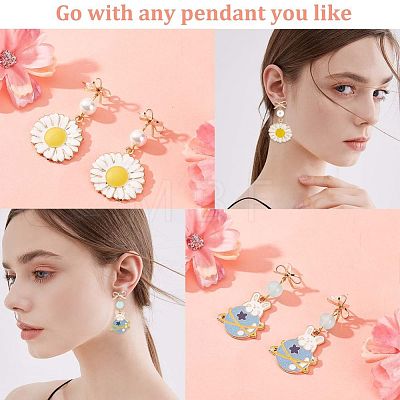 12Pcs Brass Stud Earring Findings DIY-CN0002-48-1