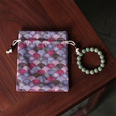 Fish Scales Pattern Cotton Fabric DIY-WH0622-777A-1