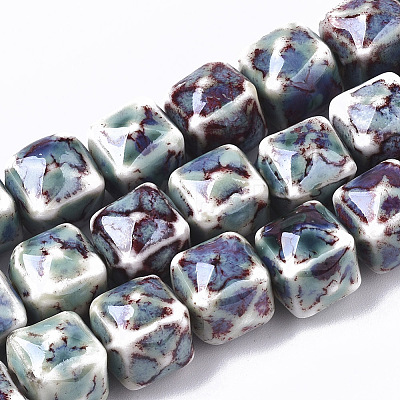 Handmade Porcelain Beads X-PORC-S498-09G-1