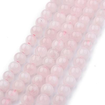 Natural Rose Quartz Round Bead Strands G-P072-05-4mm-1