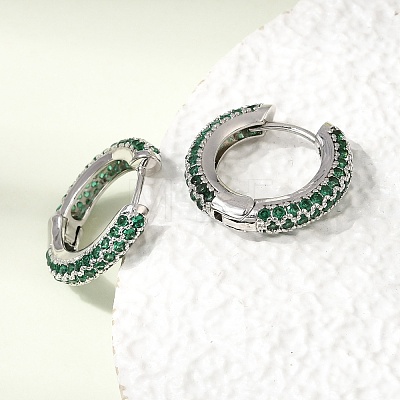 Brass Micro Pave Cubic Zirconia Hoop Earrings KK-CBA8324-24P-01-1