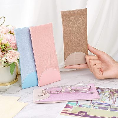  4Pcs PU Imitation Leather Glasses Case AJEW-NB0003-33-1