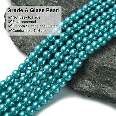 Eco-Friendly Dyed Glass Pearl Round Bead Strands LS-HY-A008-6mm-RB073-1