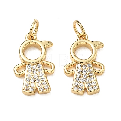 Brass Micro Pave Clear Cubic Zirconia Pendants CU-CBA9AFC-01G-08-1