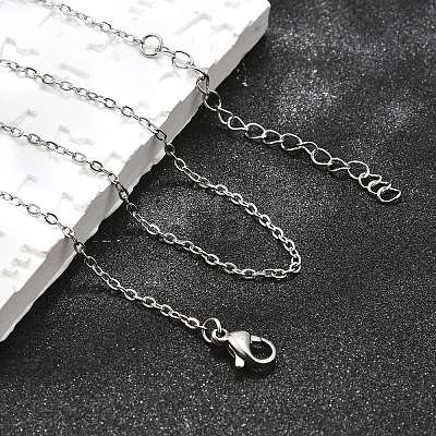 Non-Tarnish 304 Stainless Steel Cable Chain Necklace X-STAS-T040-PJ204-80-1