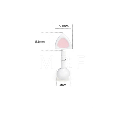 316L Surgical Stainless Steel Enamel Pink Cat Ear Shaped Cartilage Earrings for Women FS-WGA9D26-10-1