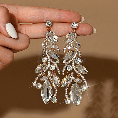 Alloy & Crystal Rhinestone Dangle Stud Earrings FS-WGBC3A8-01-1
