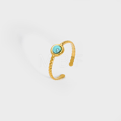 Round Synthetic Turquoise Ring RE0244-1-1