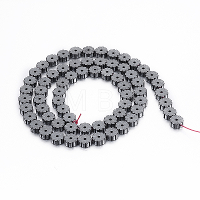Non-magnetic Synthetic Hematite Beads Strands G-P341-20-6x2mm-1