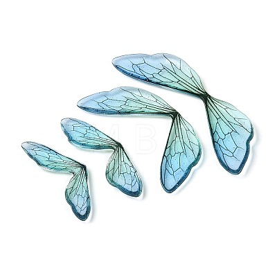 3Pcs Transparent Epoxy Resin Butterfly Wings Cabochons RESI-N045-12A-1