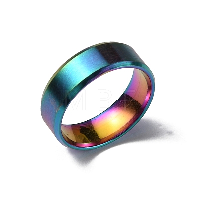 Titanium Steel Wide Band Finger Rings for Women Men RJEW-WH0009-13I-M-1