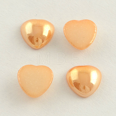 Pearlized Plated Opaque Glass Cabochons PORC-S800-10mm-M-1