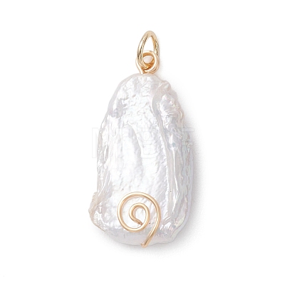 Natural Keshi Pearl Pendants PALLOY-JF04812-01-1