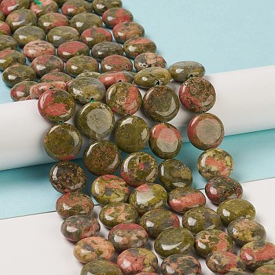 Natural Unakite Beads Strands G-M403-C14-1