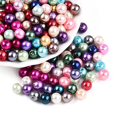 Glass Pearl Beads HY-Q003-8mm-M01-1