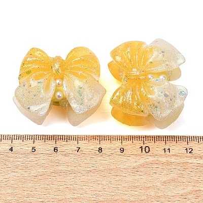 Luminous Opaque Resin & Rhinestone & Polymer Clay Beads RE-CBA1913-02G-1
