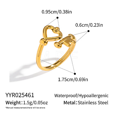 304 Stainless Steel Cuff Open Rings for Women YS0840-1