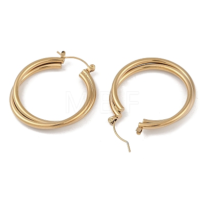 PVD Vacuum Plating 201 Stainless Steel Ring Hoop Earrings EJEW-I309-58A-G-1