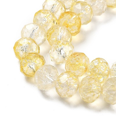 Transparent Crackle Glass Beads Strands CCG-L050-01A-04-1