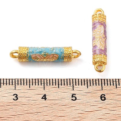 Alloy Enamel Column with Butterfly Links Connector Charms ENAM-M008-10G-1